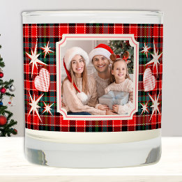 Christmas Plaid Personalized Family Photo