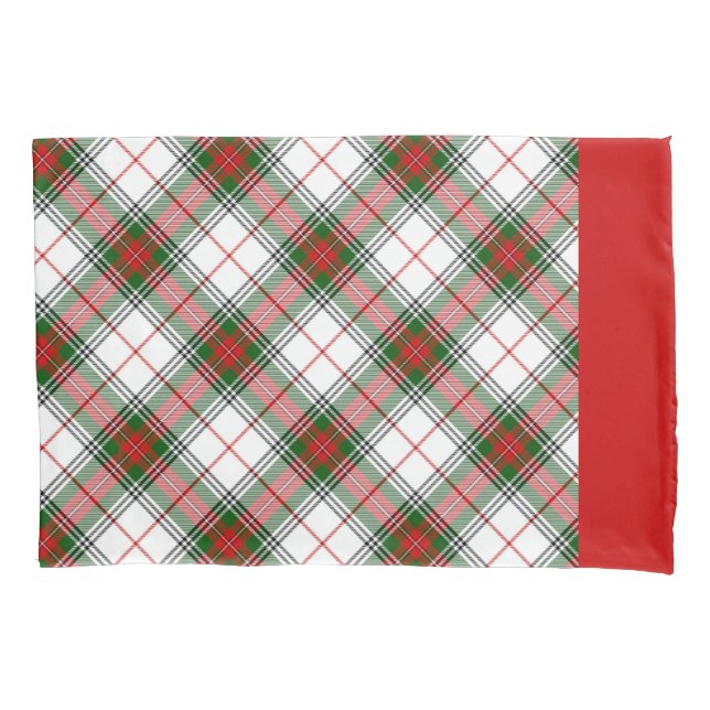 Christmas Plaid ~ Personalized Pillowcase (Front)