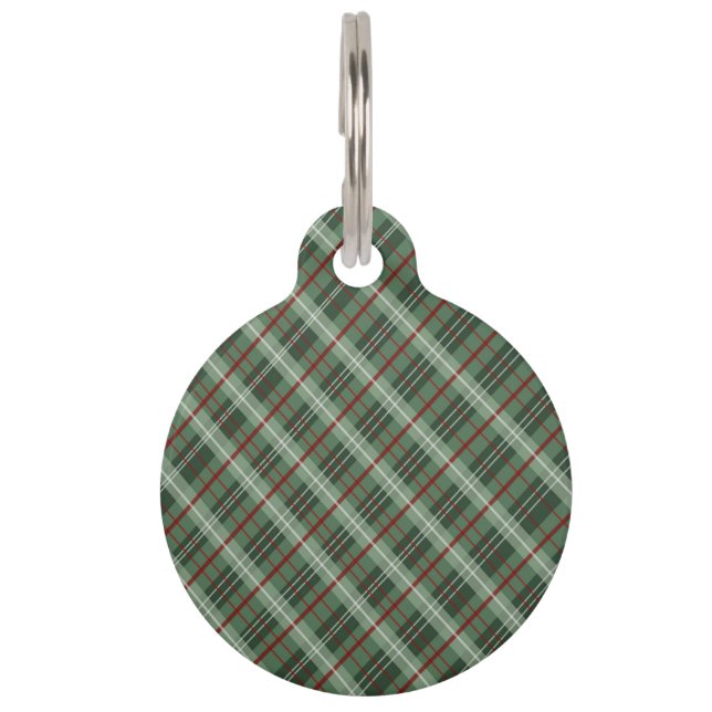 Christmas Plaid Pet Tag (Front)