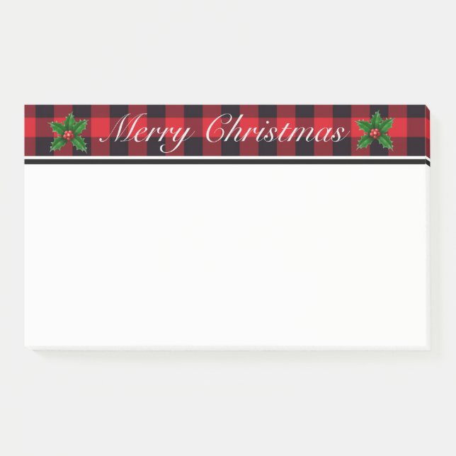 Christmas Plaid Post It Notes (Front)