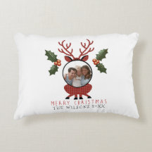 Christmas Plaid Reindeer with Personalized Photo