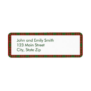 Christmas Plaid Return Address Labels