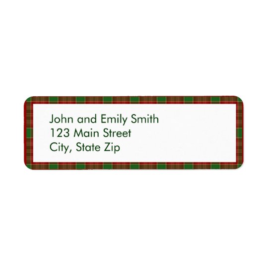 Christmas Plaid Return Address Labels