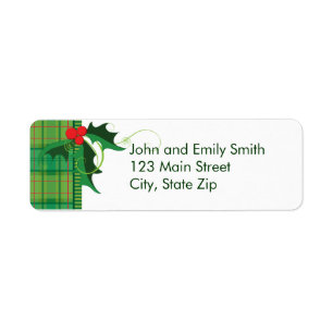 Christmas Plaid Return Address Labels