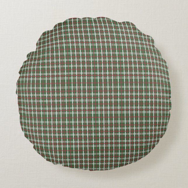 Christmas plaid round pillow (Front)