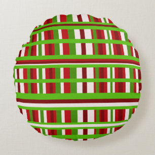 Christmas Plaid Round Pillow