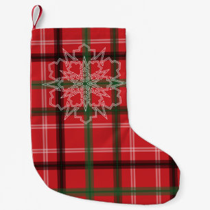 Christmas plaid small christmas stocking
