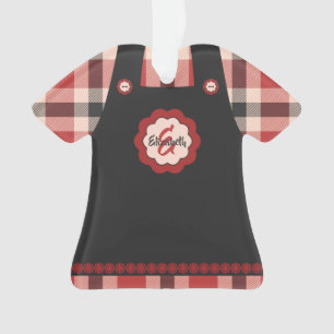 Christmas Plaid Snowflake Pinafore Customized Ornament