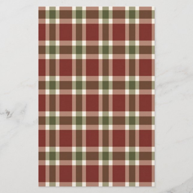 christmas-plaid- stationery (Front)