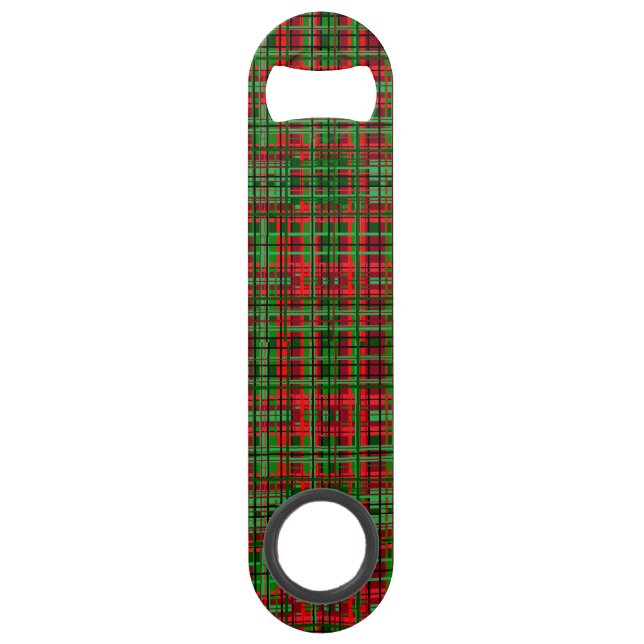 Christmas plaid tartan bar key (Front)