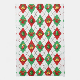 christmas plaid tartan kitchen towel