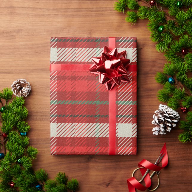 Christmas Plaid Tartan Pattern Wrapping Paper (Holiday Gift)