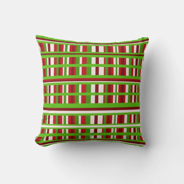 Christmas Plaid Throw Pillow (Front)