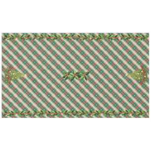 Christmas Plaid White and Green with Red Tablecloth