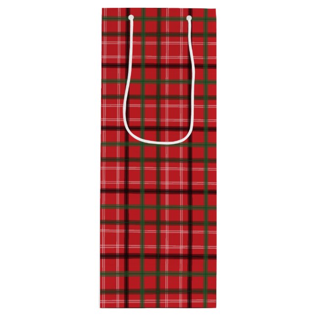 Christmas plaid wine gift bag (Front)