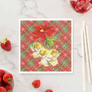 Christmas Plaid with Angels Napkin