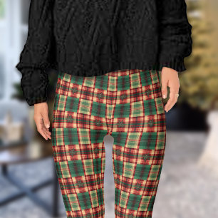 Christmas Plaids Checkered Effect Leggings