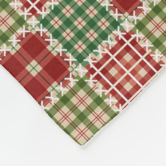 Christmas Plaids Quilt and Cross-Stitch Patterns Fleece Blanket