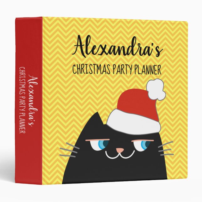 Christmas Planner Binder Cat Funny (Front/Spine)