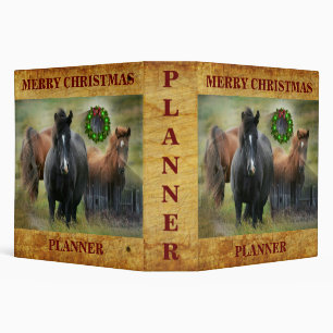 Christmas Planner Horses Rustic Barn Binder