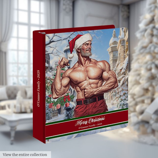 Christmas Planner Ring Binder Funny Santa Workout (Christmas Planner Ring Binder Funny Santa Workout)