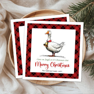 Christmas Playful Silly Goose Humour Napkins