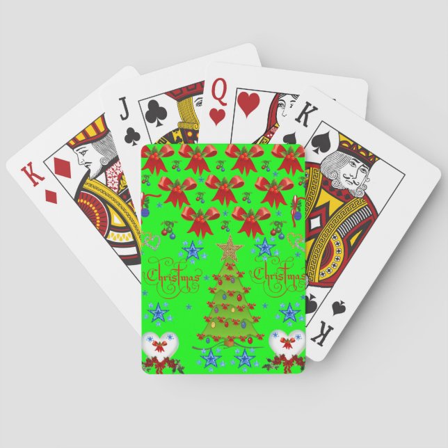 Christmas playing card deck green light (Back)