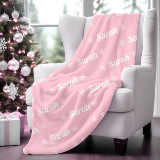 Christmas Plush Personalized Name  Sherpa Blanket