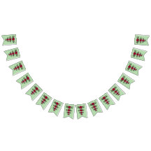 Christmas poinsetta bunting banner