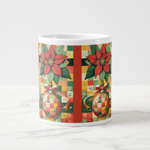 CHRISTMAS POINSETTIA AND ORNAMENT LARGE COFFEE MUG