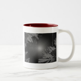Christmas Poinsettia Black And Grey II Two-Tone Coffee Mug