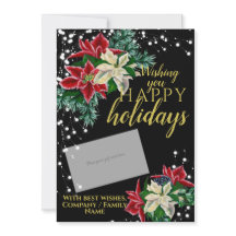 Christmas Poinsettia Black Gift Card Holder 