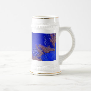 Christmas Poinsettia Blue IV Beer Stein
