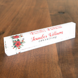 Christmas Poinsettia Bouquet GR2 Nameplate