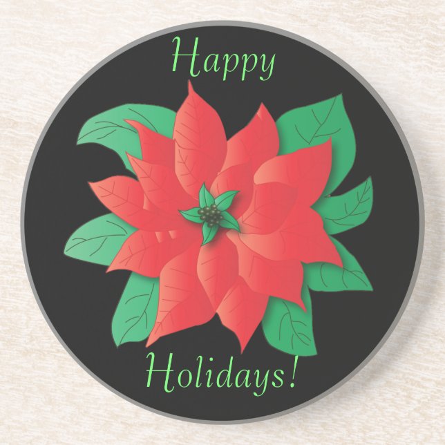 Christmas Poinsettia Coaster (Front)