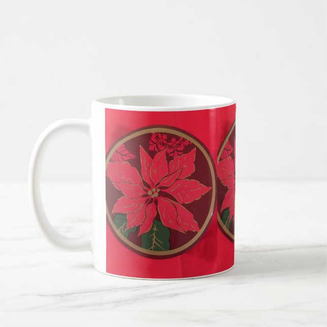 Christmas Poinsettia Coffee Mug (Left)