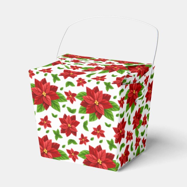 Christmas Poinsettia Favour Box (Front Side)