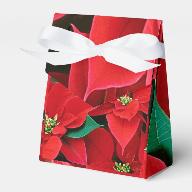 Christmas Poinsettia Favour Box (Front Side)