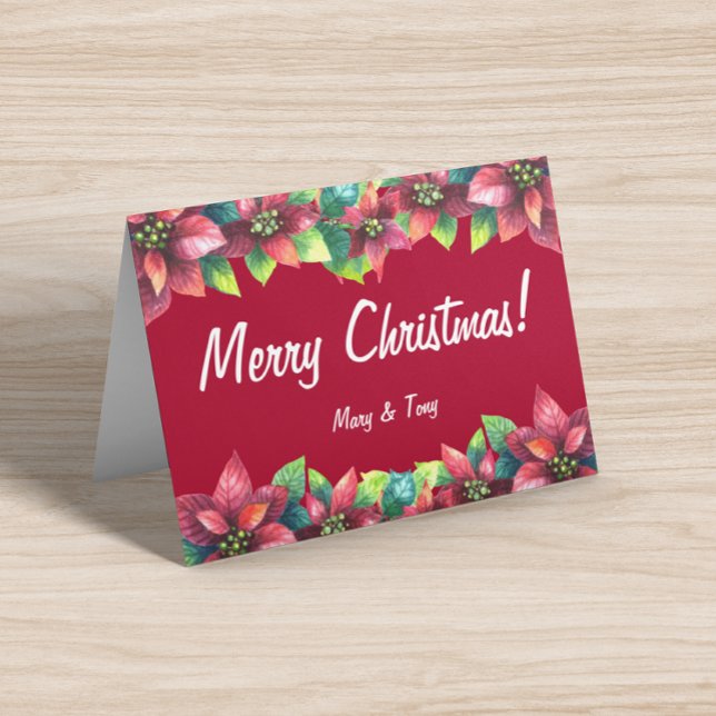 Christmas Poinsettia Folded Card (Creator Uploaded)