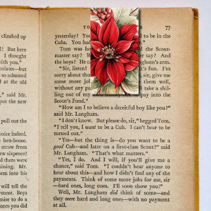 Christmas Poinsettia Folding Bookmarks Bookmarkers Business Card