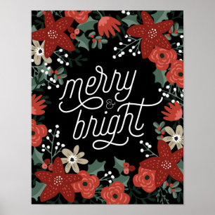 Christmas Poinsettia Foliage Poster
