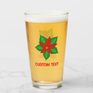 Christmas Poinsettia Glass