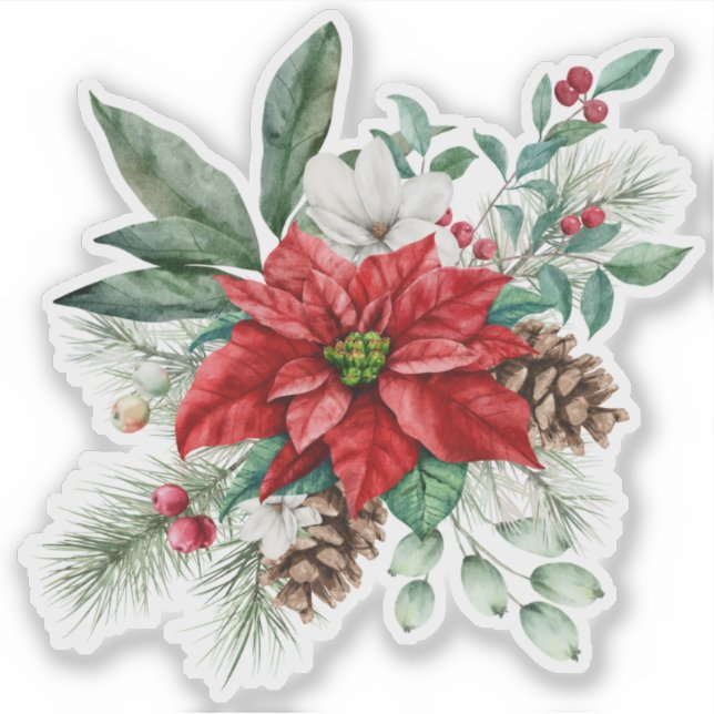 Christmas Poinsettia Holiday Bouquet (Front)