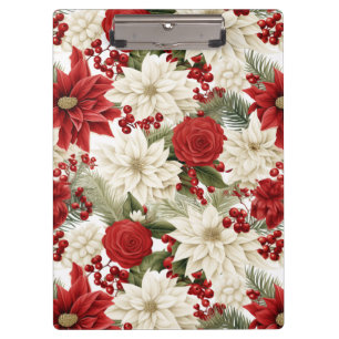 Christmas Poinsettia – Holiday Floral Design Clipboard