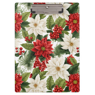 Christmas Poinsettia – Holiday Floral Design Clipboard