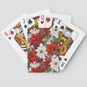 Christmas Poinsettia – Holiday Floral Design Playing Cards