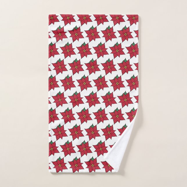 Christmas Poinsettia Holiday Hand Towel (Hand Towel)