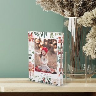 Christmas Poinsettia Holiday Photo Block