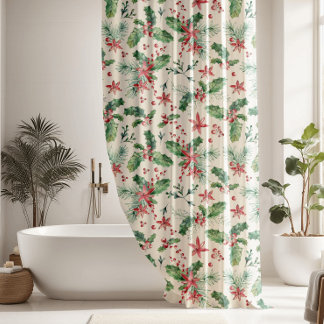 Christmas Poinsettia Holly Pattern