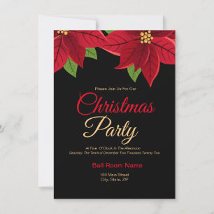 Christmas Poinsettia Invitation